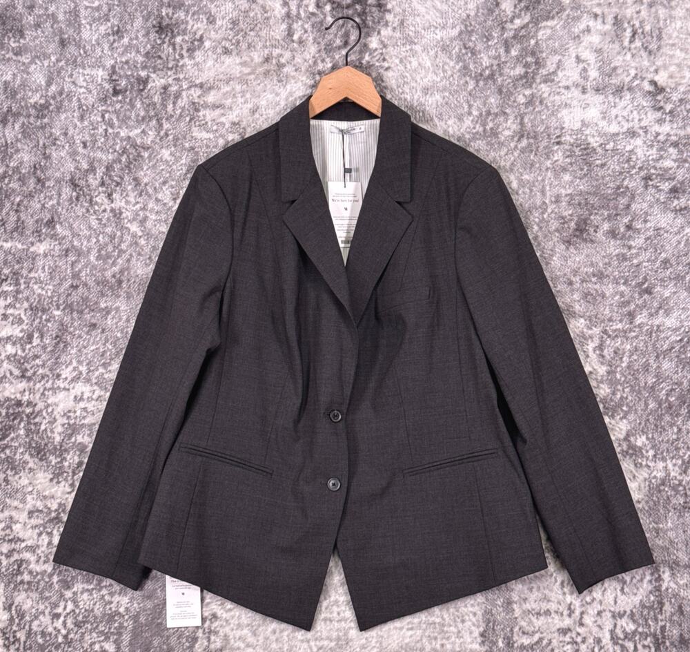 New MM LaFluer Hoffman Blazer Jacket +3 / 3X Womens Gray Wool